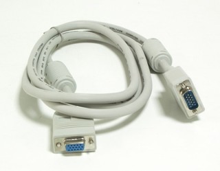 Кабель VGA Premium 15M/15F 1.8м удлинитель. Тройной экран, ферритовые кольца