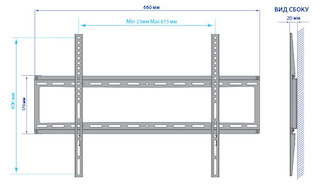 Кронштейн Kromax IDEAL-1 темно-серый 32"-70" макс.50кг настенный фикс