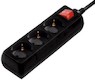 Сетевой удлинитель Hama 3м (3 розетки) черный защита от детей 3500Вт 230В (00121906)