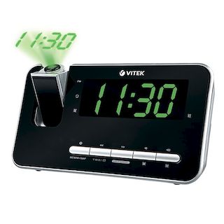 Радиобудильник Vitek VT-6605 черный проекция