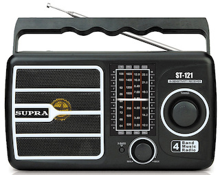 Радиоприемник портативный Supra ST-121 черный