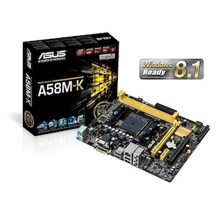 Материнская плата Asus A58M-K Soc-FM2+ AMD A58 FCH 2xDDR3 mATX AC`97 8ch(7.1) GbLAN RAID RAID1 RAID1 RAID10+VGA+DVI