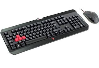 Клавиатура + мышь A4 Bloody Q1100 (Q100+S2) черный USB Gamer