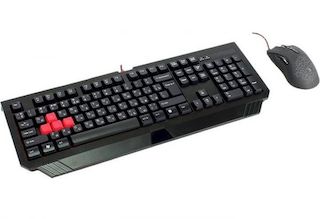 Клавиатура + мышь A4 Bloody Q1500 (Q110+Q9) черный USB Multimedia Gamer