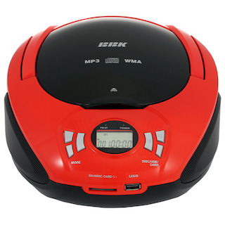 Аудиомагнитола BBK BX105U черный/красный