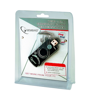 Картридер Gembird FD2-ALLIN1-C1, считыватель SIM карт + 4 разъема для карт памяти, блистер