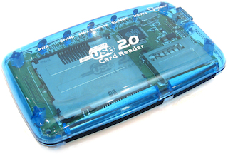 Картридер Gembird FD2-ALLIN1, 4 разъема для карт памяти, прозр. корпус, блистер