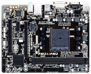 Материнская плата Gigabyte GA-F2A68HM-DS2 Soc-FM2+ AMD A68H 2xDDR3 mATX AC`97 8ch(7.1) GbLAN RAID RAID1 RAID10+VGA+DVI