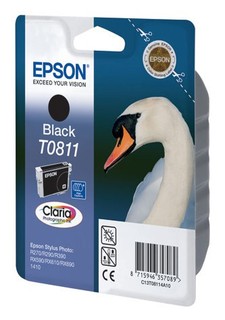 Струйный картридж Epson C13T11114A10 T0811 черный R270/290/RX590 (замена C13T08114A)