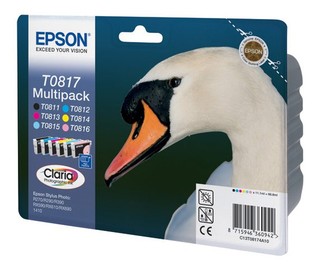 Струйный картридж Epson C13T11174A10 T0817 bl+cy+mag+yell+l-mag+l-cyan (замена C13T08174A)