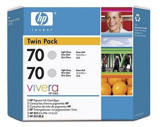 Картридж струйный HP 70 CB341A Grey  (упаковка из 2 шт C9450A) для DJ Z2100/Z3100