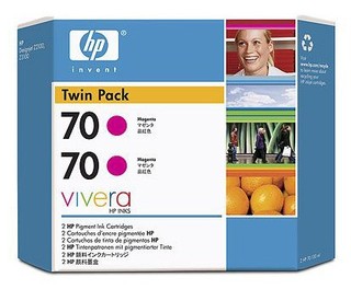 Картридж струйный HP 70 CB344A Magenta  (упаковка из 2 шт C9453A) для DJ Z2100/Z3100