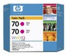 Картридж струйный HP 70 CB344A Magenta  (упаковка из 2 шт C9453A) для DJ Z2100/Z3100
