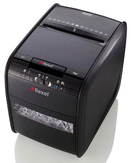 Шредер Rexel Авто+80 (секр.P-3)/фрагменты/80лист./20лтр./Уничт:скрепки, скобы, пл.карты