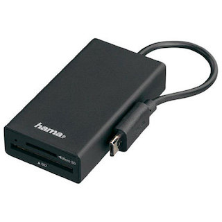 Разветвитель USB 2.0 Hama OTG Hub/Card/microUSB портов:2 черный (54141)