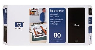 Печатающая головка HP C4820A черная №80 + очиститель для Designjet 1050c/c plus/1055