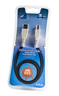 Кабель Интерфейсный PC PET USB 2.0 Am-Bm 1.8m