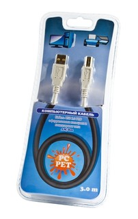 Кабель Интерфейсный PC PET USB PRO Am-Bm w/ 2x ferrite core 3.0m