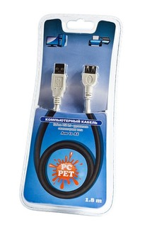 Кабель Удлинитель PC PET USB2.0 Am-Af extension cable 1.8m