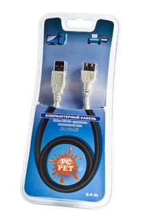 Кабель Удлинитель PC PET USB2.0 Am-Af extention cable 5m