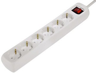 Сетевой удлинитель Hama 1.4м (6 розеток) белый (00121904)