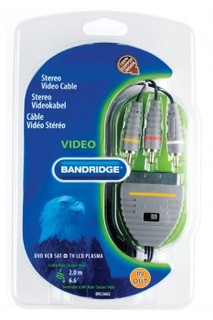 Аудио/Видео кабель Bandridge BVL5602 3x RCA M - SCART switch 2m
