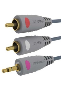 Кабель Belsis Jack 3.5 mm вилка - 2xRCA вилка, GOLD, стерео-аудио, 3 м