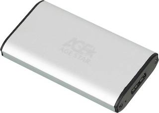 Внешний корпус для HDD AgeStar 3UBMS1 mSATA USB 3.0 пластик/алюминий серебристый