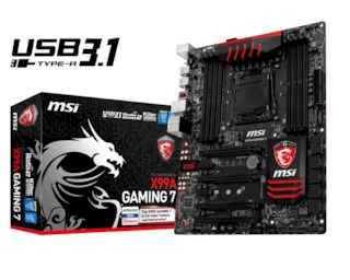 Материнская плата MSI X99A GAMING7 Socket2011-3, iX99, 8DDR4, 4PCI-Ex16, 10SATAIII, GLAN, USB3.1, ATX, Retail