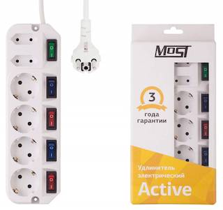 Сетевой удлинитель Most A10-Box 1.6м (6 розеток) белый