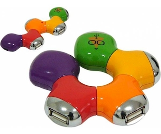 Хаб USB 2.0 Konoos UK-07 "Цветок", 4 порта USB, блистер