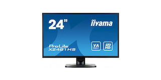Монитор Iiyama 23.6" X2481HS-B1 черный VA LED 6ms 16:9 DVI HDMI M/M матовая 1000:1 250cd 160гр/160гр 1920x1080 D-Sub 4кг