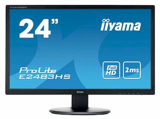 Монитор Iiyama 24" E2483HS-B1 черный TN+film LED 2ms 16:9 DVI HDMI M/M матовая HAS Pivot 1000:1 250cd 160гр/160гр 1920x1080 D-Sub 4кг