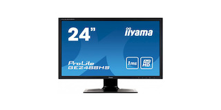 Монитор Iiyama 24" GE2488HS-B1 черный TN+film LED 1ms 16:9 DVI HDMI M/M матовая 1000:1 250cd 160гр/160гр 1920x1080 D-Sub 4кг