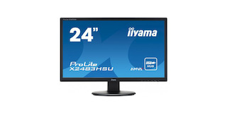 Монитор Iiyama 24" X2483HSU-B1 черный AMVA+ LED 6ms 16:9 DVI HDMI M/M матовая 3000:1 250cd 160гр/160гр 1920x1080 D-Sub USB 4кг