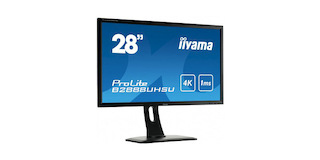 Монитор Iiyama 28" B2888UHSU-B1 4K черный TN+film LED 5ms 16:9 DVI HDMI M/M матовая HAS Pivot 3000:1 300cd 160гр/160гр 1920x1080 D-Sub DisplayPort USB