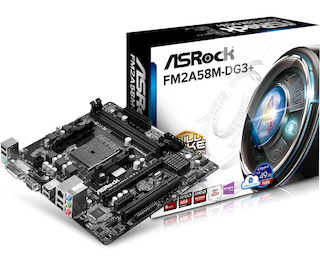 Материнская плата Asrock FM2A58M-DG3+ Soc-FM2+ AMD A58 2xDDR3 mATX AC`97 6ch(5.1) GbLAN RAID RAID1 RAID10+VGA+DVI+HDMI