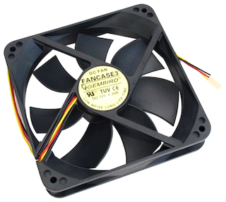 Вентилятор Gembird FANCASE3, 120x120x25, втулка, 3 pin, провод 30 см