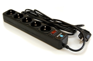 Сетевой фильтр KRAULER KR-5-3,0M(B) 3.0 м (5 роз) черный