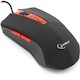 Мышь Gembird MUSOPTI8-809U, USB, черн./красн, soft touch, 2400dpi,4 кнопки + колесо-кнопка