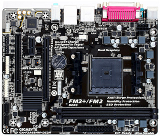 Материнская плата Gigabyte GA-F2A68HM-DS2H Soc-FM2+ AMD A68H 2xDDR3 mATX AC`97 8ch(7.1) GbLAN RAID RAID1 RAID10+VGA+HDMI