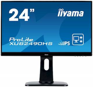 Монитор Iiyama 23.8" XUB2490HS-B1 черный AH-IPS LED 5ms 16:9 DVI HDMI M/M матовая HAS Pivot 1000:1 250cd 160гр/160гр 1920x1080 D-Sub DisplayPort USB 4