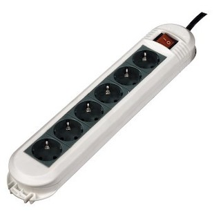 Сетевой удлинитель Xavax H-111902 1.5м (6 розеток) белый/зеленый