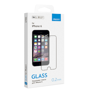 Защитное стекло для Apple iPhone 6 Deppa (61943)