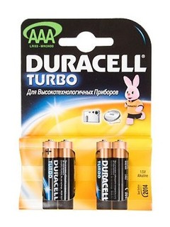Батарея Duracell LR03-4BL Turbo AAA 4шт