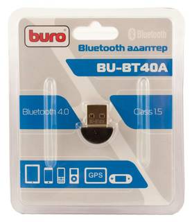 Адаптер USB Buro BU-BT40A Bluetooth 4.0+EDR class 1.5 20м черный