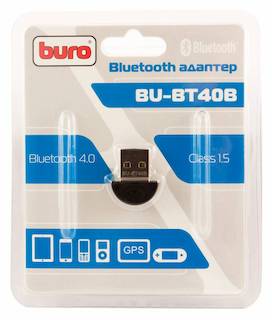 Адаптер USB Buro BU-BT40B Bluetooth 4.0+EDR class 1.5 20м черный