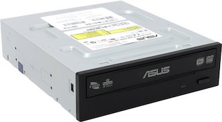Оптический привод ASUS DVD RW  SATA 24X INT BULK BLACK DRW-24F1MT/BLK/B/AS