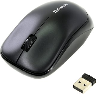 Мышка DEFENDER USB LASER WRL HASHIRU MS-135 BLACK, 3 кнопки,1000 dpi