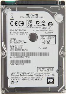 Жесткий диск HGST SATA-II 750Gb HTS727575A9E364 Travelstar 7K750 (7200rpm) 16Mb 2.5"